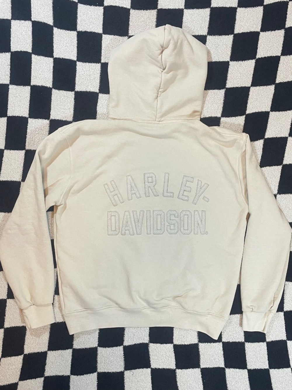 on the roam x harley davidson embroidred hoodie size medium